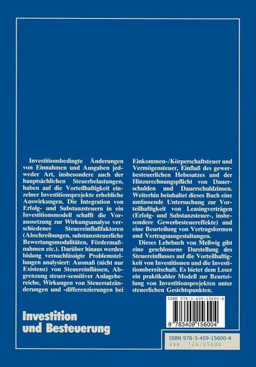Produktbild: Investition und Besteuerung