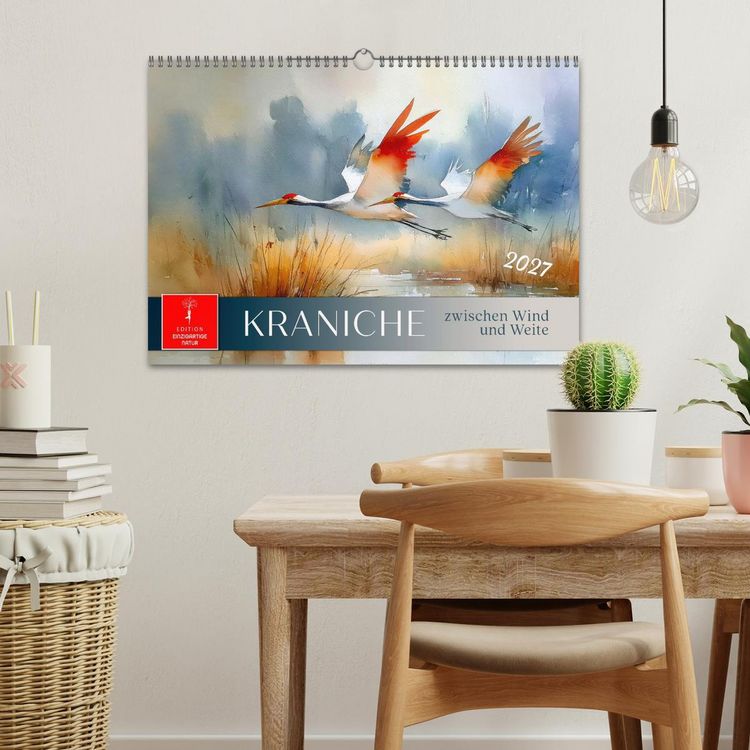 Produktbild: Kraniche zwischen Wind und Weite (Wandkalender 2027 DIN A3 quer), CALVENDO Monatskalender