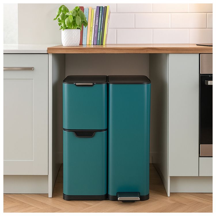 Produktbild: HTI-Living M&uuml;lltrennsystem Jannik 60L T&uuml;rkis M&uuml;lltrennsystem Jannik 60L T&uuml;rkis