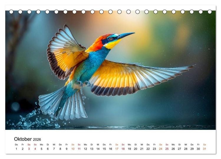 Produktbild: Bienenfresser - im Flug der Farben (Tischkalender 2026 DIN A5 quer), CALVENDO Monatskalender