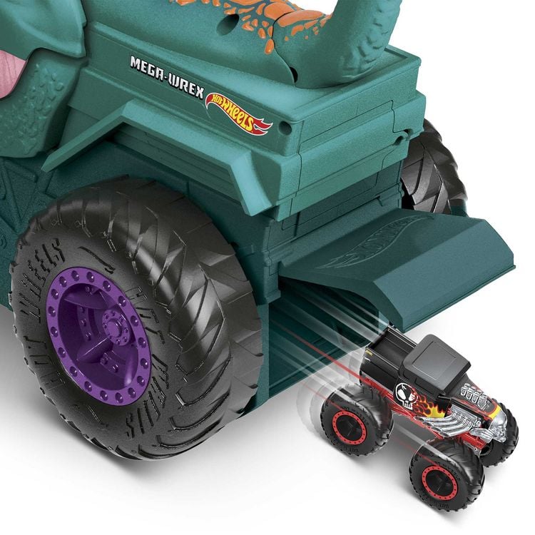 Produktbild: Hot Wheels Monster Trucks autofressender Mega-Wrex, inkl. 1 Spielzeugauto