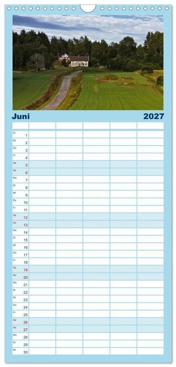 Produktbild: Familienplaner 2027 - Unterwegs in Schweden mit 5 Spalten (Wandkalender, 21 x 45 cm) CALVENDO