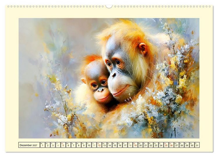 Produktbild: Orang-Utans. Verspielt und voller Lebensfreude (hochwertiger Premium Wandkalender 2027 DIN A2 quer), Kunstdruck in Hochglanz
