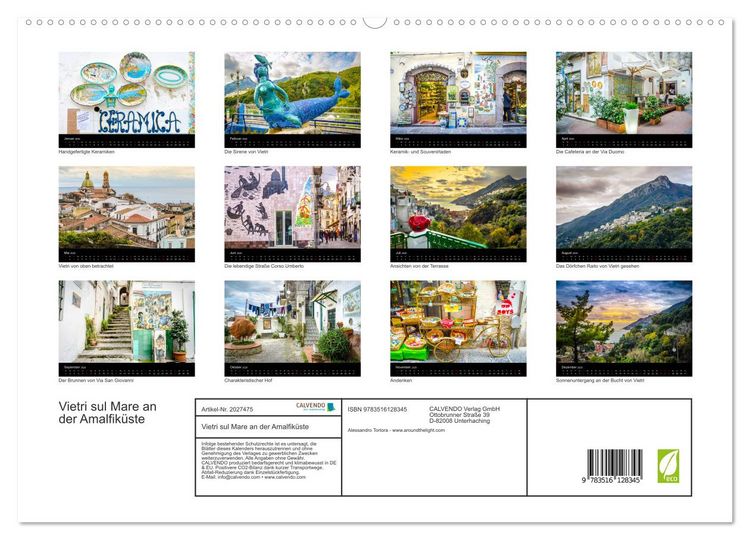 Produktbild: Vietri sul Mare an der Amalfik&uuml;ste (hochwertiger Premium Wandkalender 2026 DIN A2 quer), Kunstdruck in Hochglanz