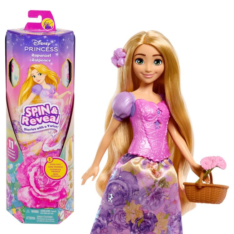 Produktbild: Disney Prinzessin Spin & Reveal Rapunzel-Modepuppe und Accessoires mit 11 Überraschungen