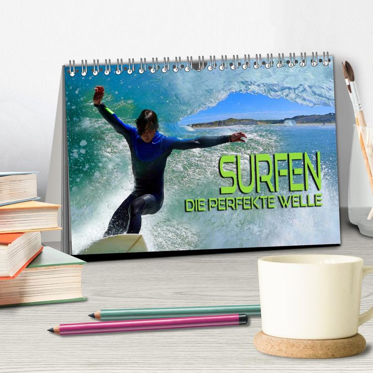 Produktbild: Surfen - die perfekte Welle (Tischkalender 2026 DIN A5 quer), CALVENDO Monatskalender