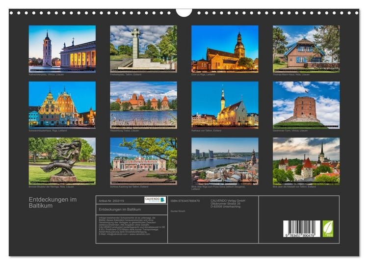 Produktbild: Entdeckungen im Baltikum (Wandkalender 2026 DIN A3 quer), CALVENDO Monatskalender