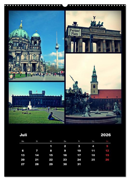 Produktbild: BERLIN / vertikal (Wandkalender 2026 DIN A2 hoch), CALVENDO Monatskalender