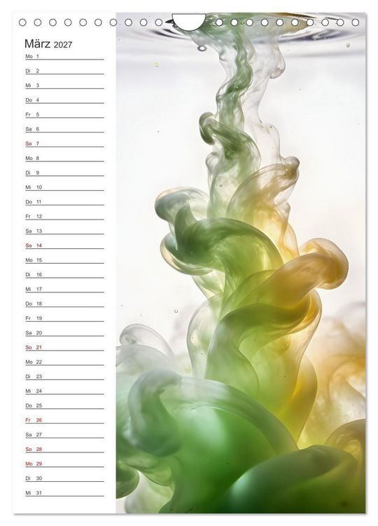Produktbild: Quiet Fluids - Fluid Art Farben zwischen Wasser und Licht (Wandkalender 2027 DIN A4 hoch), CALVENDO Monatskalender