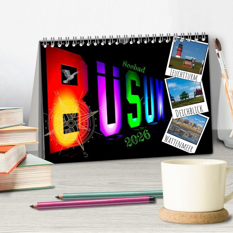 Produktbild: Seebad B&uuml;sum (Tischkalender 2026 DIN A5 quer), CALVENDO Monatskalender