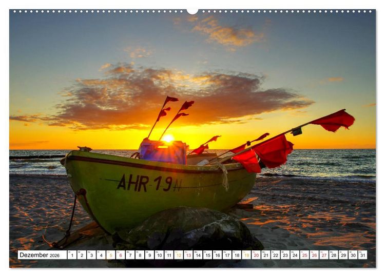 Produktbild: Fischland & Dar&szlig; Traumlandschaft an Ostsee und Bodden (hochwertiger Premium Wandkalender 2026 DIN A2 quer), Kunstdruck in Hochglanz