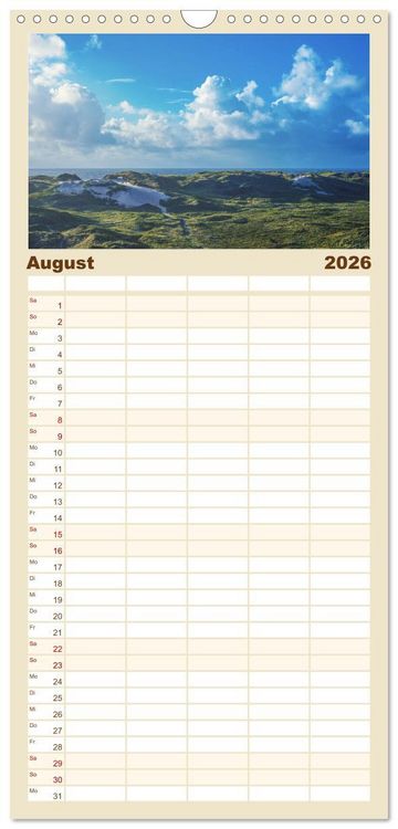 Produktbild: Familienplaner 2026 - Jutland - D&auml;nemarks Nordseek&uuml;ste mit 5 Spalten (Wandkalender, 21 x 45 cm) CALVENDO