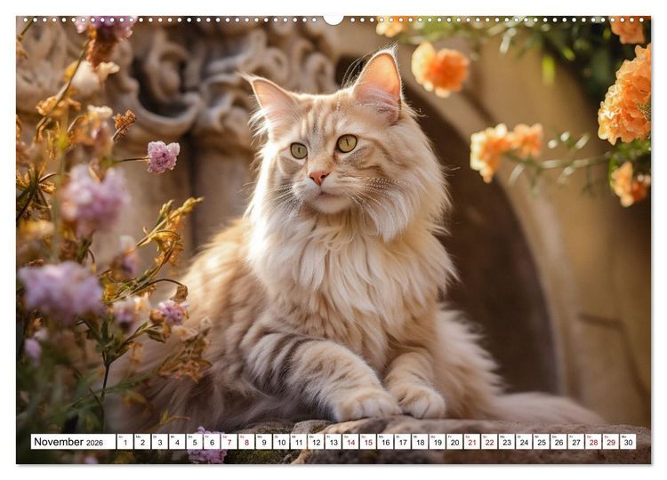Produktbild: Das Jahr der Samtpfoten (Wandkalender 2026 DIN A2 quer), CALVENDO Monatskalender