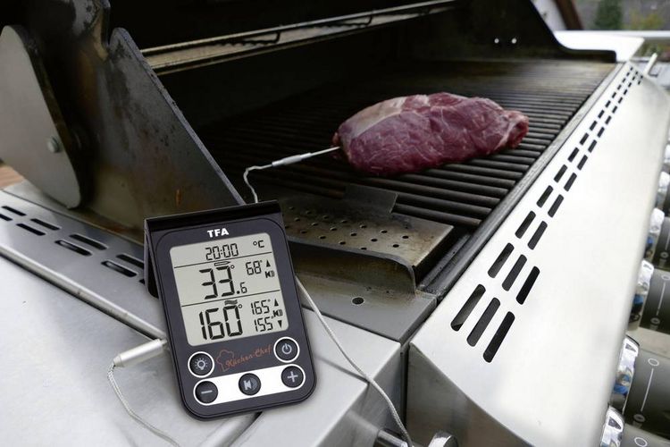 Produktbild: TFA Dostmann 14.1512.01 K&Uuml;CHEN-CHEF Grillthermometer Schwarz