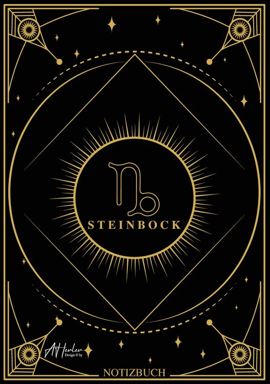 Produktbild: Edles Notizbuch Sternzeichen Steinbock | Designed by Alfred Herler