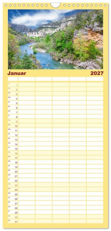 Produktbild: Familienplaner 2027 - Cevennen - Sch&ouml;ne alte Welt mit 5 Spalten (Wandkalender, 21 x 45 cm) CALVENDO
