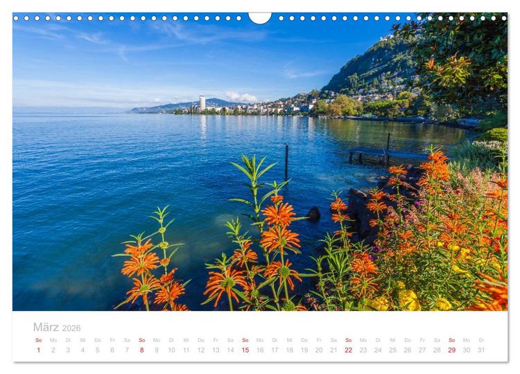 Produktbild: GENFER SEE Das Schweizer Ufer (Wandkalender 2026 DIN A3 quer), CALVENDO Monatskalender