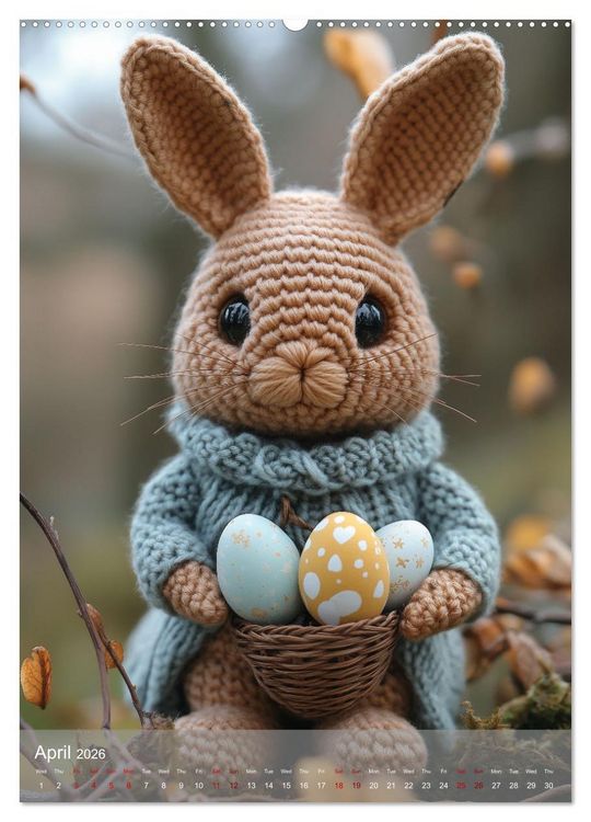 Produktbild: CROCHET ANIMALS (Wall Calendar 2026 DIN A2 portrait), CALVENDO 12 Month Wall Calendar