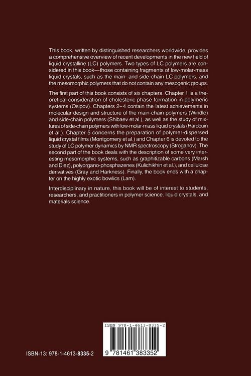 Produktbild: Liquid Crystalline and Mesomorphic Polymers