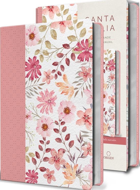 Produktbild: Biblia Reina Valera 1960 Letra Grande. Piel Rosada Con Flores, Tama&ntilde;o Manual / Spanish Bible Rvr 1960 Large Print. Imitation Pink Leather with Flowers
