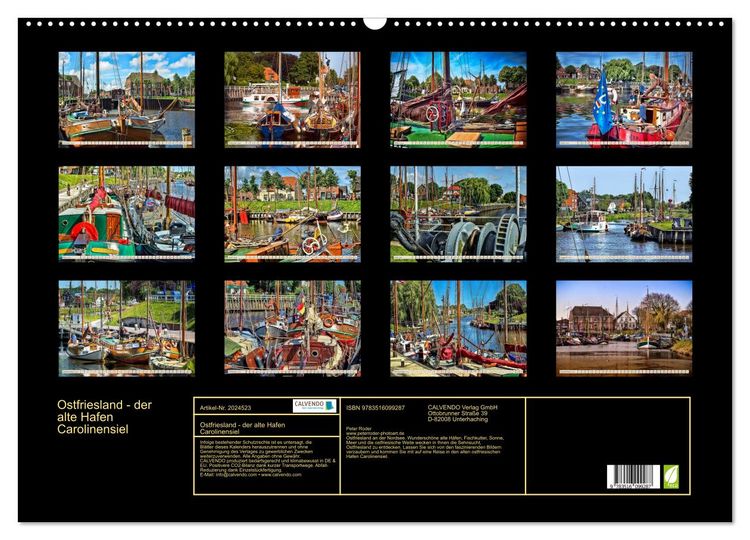Produktbild: Ostfriesland - der alte Hafen Carolinensiel (Wandkalender 2026 DIN A2 quer), CALVENDO Monatskalender