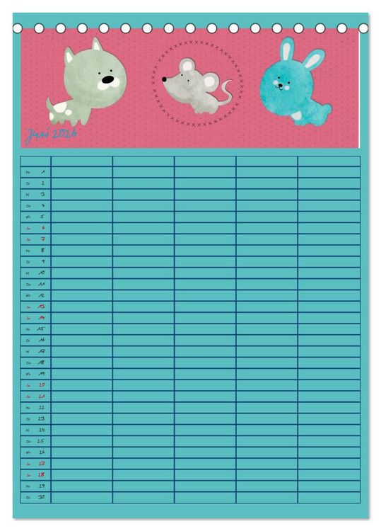 Produktbild: Unser buntes Familienleben (Tischkalender 2026 DIN A5 hoch), CALVENDO Monatskalender