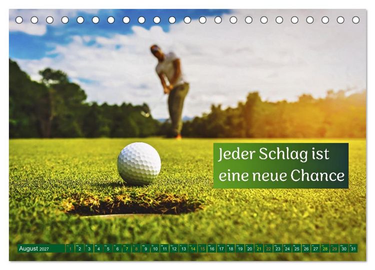 Produktbild: Golf - zwischen Gr&uuml;n und Gedanken (Tischkalender 2027 DIN A5 quer), CALVENDO Monatskalender