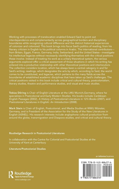 Produktbild: Edward Said's Translocations