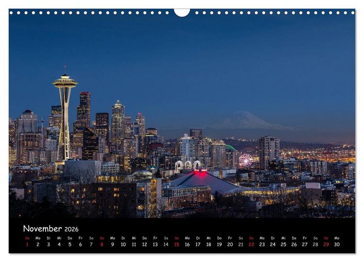Produktbild: Leuchtende St&auml;dte (Wandkalender 2026 DIN A3 quer), CALVENDO Monatskalender