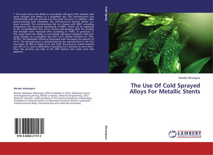 Produktbild: The Use Of Cold Sprayed Alloys For Metallic Stents