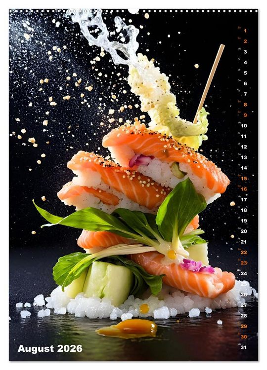 Produktbild: K&ouml;stliches Sushi (hochwertiger Premium Wandkalender 2026 DIN A2 hoch), Kunstdruck in Hochglanz