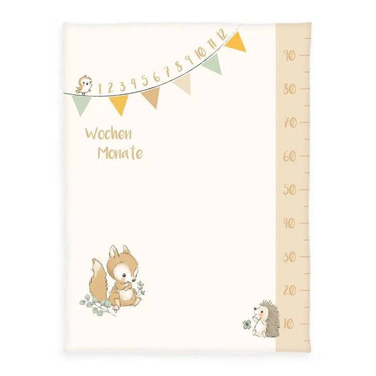 Produktbild: Herding 1540223014 - babybest&reg; Meilensteindecke Monatsdecke Waldfreunde, Soft-Peach, 75x100cm