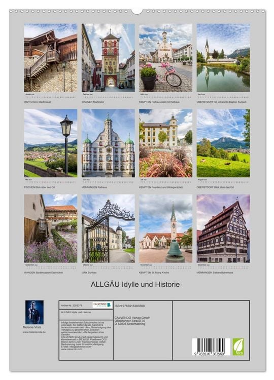 Produktbild: ALLG&Auml;U Idylle und Historie (hochwertiger Premium Wandkalender 2026 DIN A2 hoch), Kunstdruck in Hochglanz