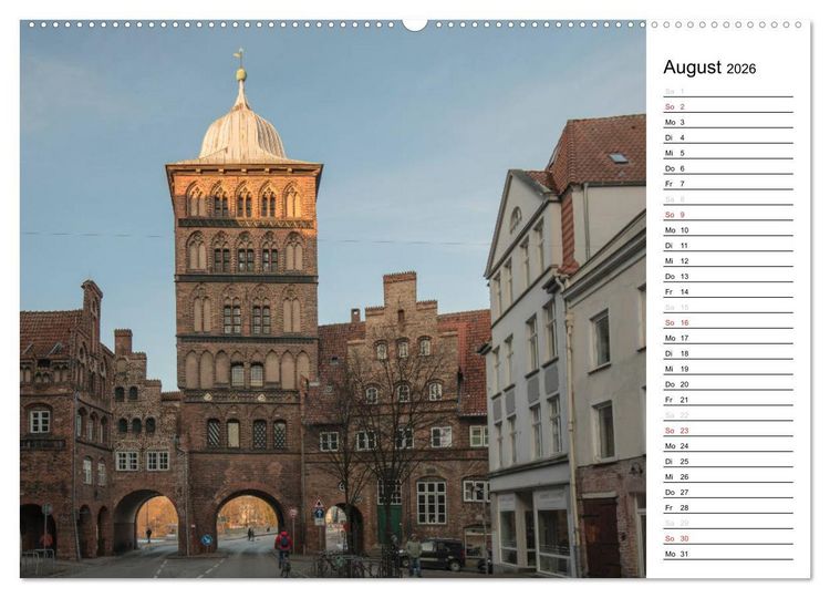 Produktbild: Hansestadt L&uuml;beck / Geburtstagskalender (hochwertiger Premium Wandkalender 2026 DIN A2 quer), Kunstdruck in Hochglanz