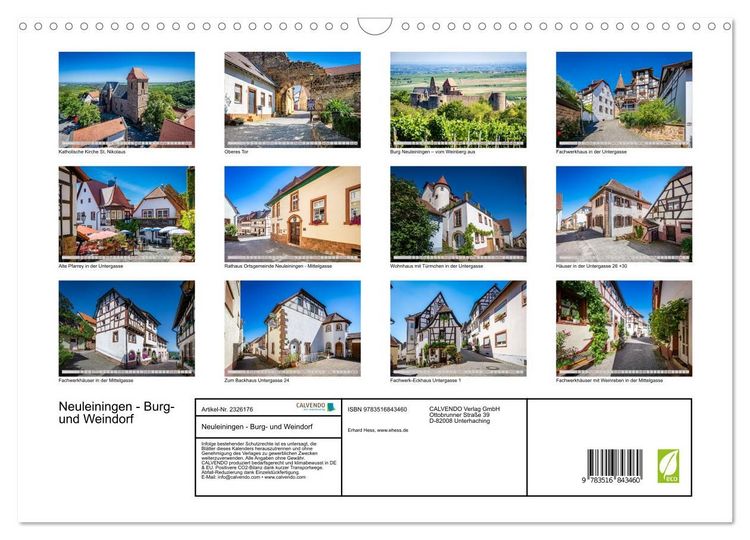 Produktbild: Neuleiningen - Burg- und Weindorf (Wandkalender 2027 DIN A3 quer), CALVENDO Monatskalender