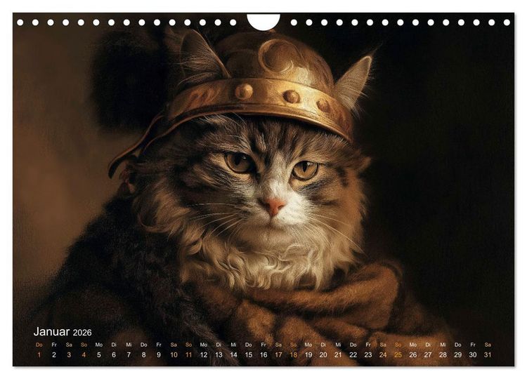 Produktbild: Katzenkunstwerke (Wandkalender 2026 DIN A4 quer), CALVENDO Monatskalender