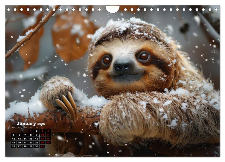 Produktbild: sweet sloths - relaxed throughout the year (Wall Calendar 2026 DIN A4 landscape), CALVENDO 12 Month Wall Calendar