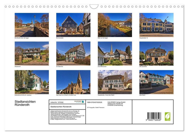 Produktbild: Stadtansichten R&uuml;nderoth (Wandkalender 2026 DIN A3 quer), CALVENDO Monatskalender