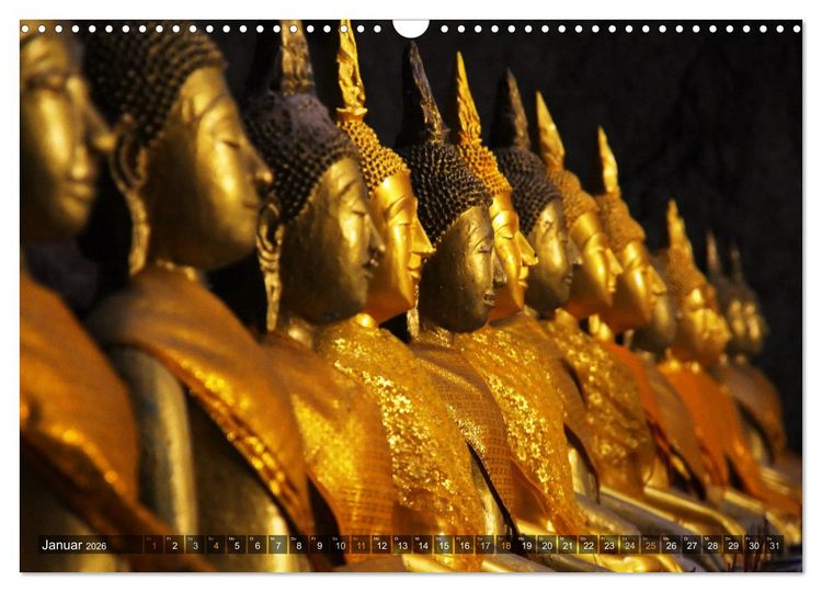 Produktbild: Buddhas tief im Fels (Wandkalender 2026 DIN A3 quer), CALVENDO Monatskalender