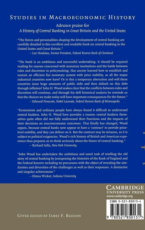 Produktbild: A History of Central Banking in Great Britain and the United States