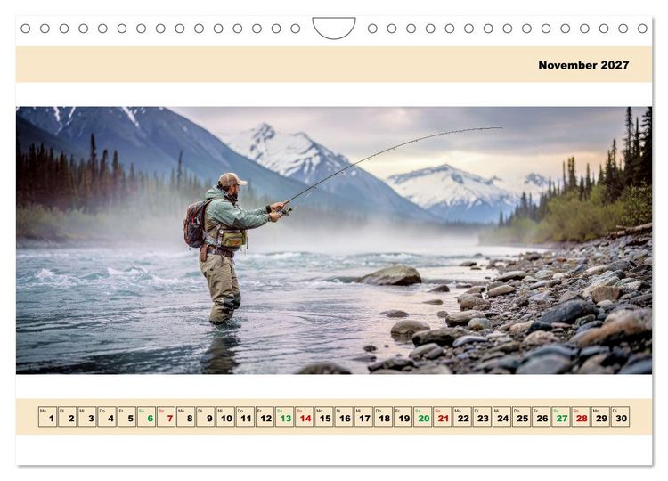 Produktbild: Alaska - Angeln auf Lachs - Panorama (Wandkalender 2027 DIN A4 quer), CALVENDO Monatskalender