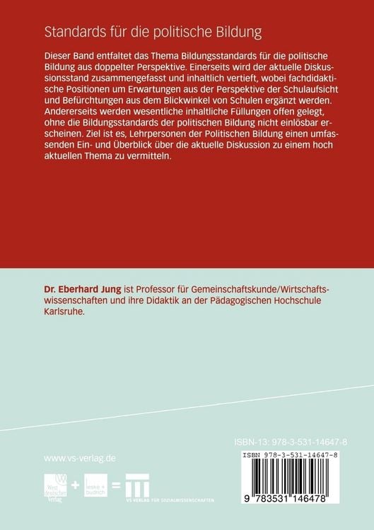 Produktbild: Standards f&uuml;r die politische Bildung
