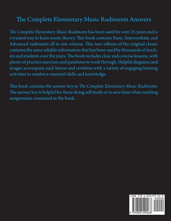 Produktbild: The Complete Elementary Music Rudiments Answers
