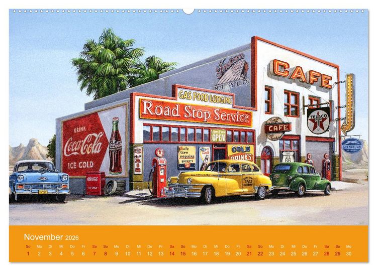Produktbild: Route US 66 Momente Gem&auml;lde von Georg Huber (hochwertiger Premium Wandkalender 2026 DIN A2 quer), Kunstdruck in Hochglanz