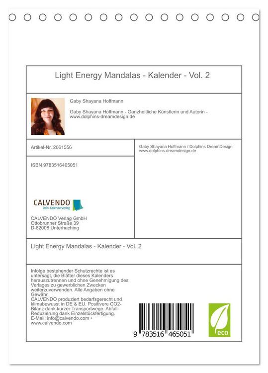 Produktbild: Light Energy Mandalas - Kalender - Vol. 2 (Tischkalender 2026 DIN A5 hoch), CALVENDO Monatskalender