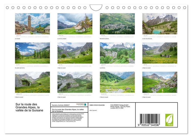 Produktbild: Sur la route des Grandes Alpes, la vall&eacute;e de la Guisane (Calendrier mural 2026 DIN A4 vertical), CALVENDO calendrier mensuel
