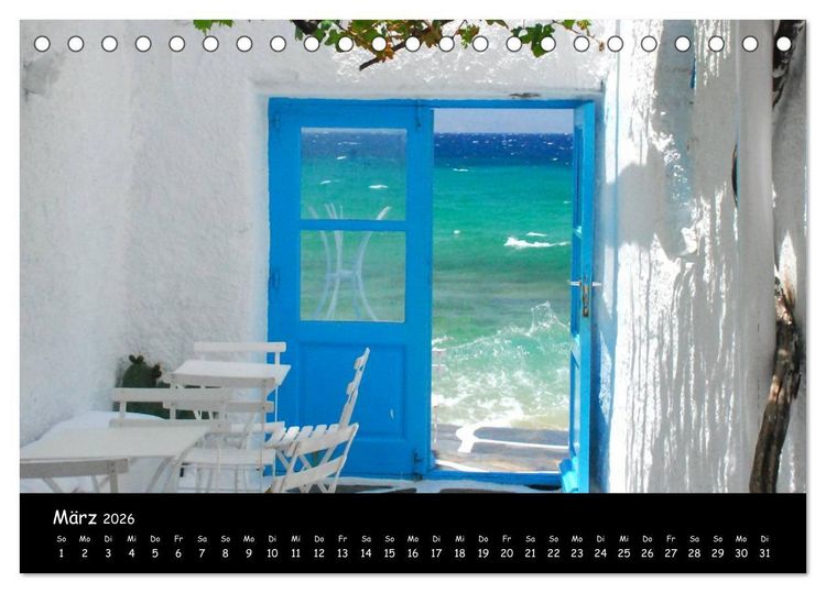 Produktbild: Mykonos - Stille Ecken (Tischkalender 2026 DIN A5 quer), CALVENDO Monatskalender