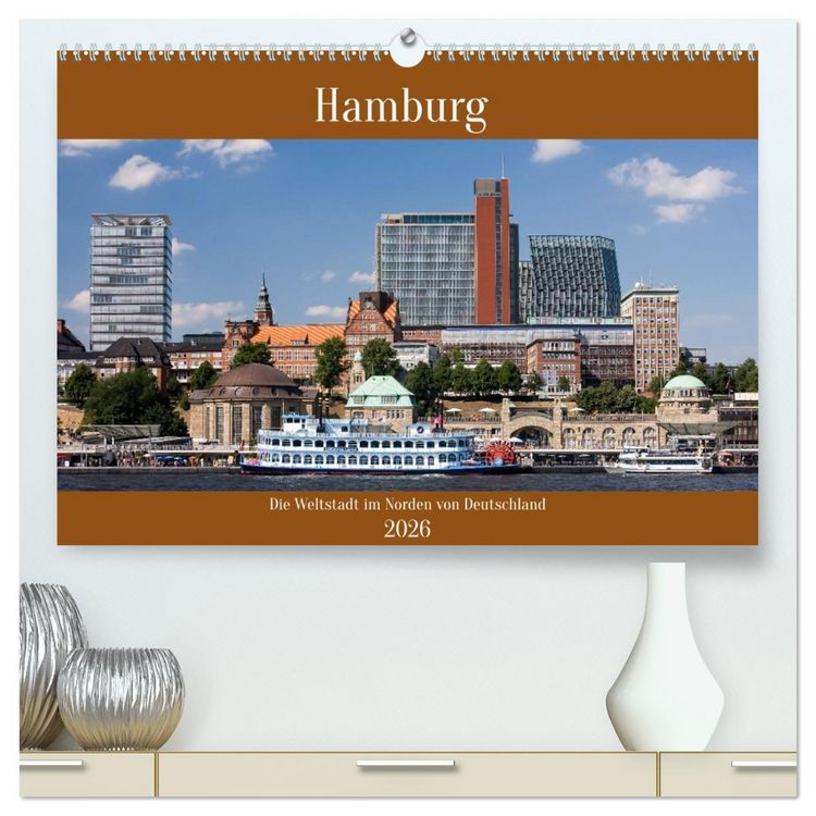 Produktbild: Hamburg, die Weltstadt im Norden von Deutschland (hochwertiger Premium Wandkalender 2026 DIN A2 quer), Kunstdruck in Hochglanz