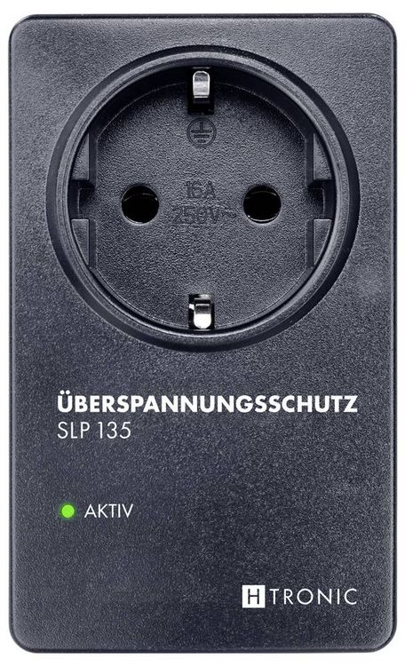 Produktbild: H-Tronic 1114790 &Uuml;berspannungsschutz-Zwischenstecker Schwarz