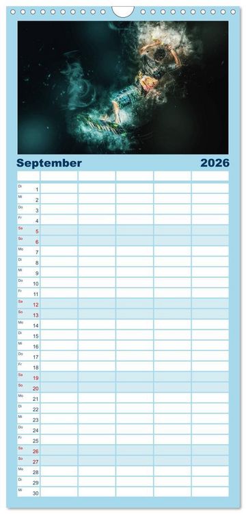 Produktbild: Familienplaner 2026 - Kitesurfen extrem cool mit 5 Spalten (Wandkalender, 21 x 45 cm) CALVENDO